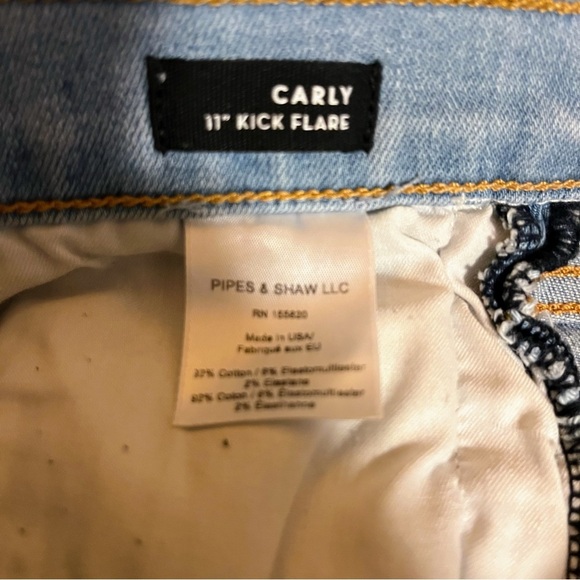 Veronica Beard Carly Kick Flare Jeans 27 Made in USA Tuxedo Stripe 11” Rise $298 - Picture 8 of 9